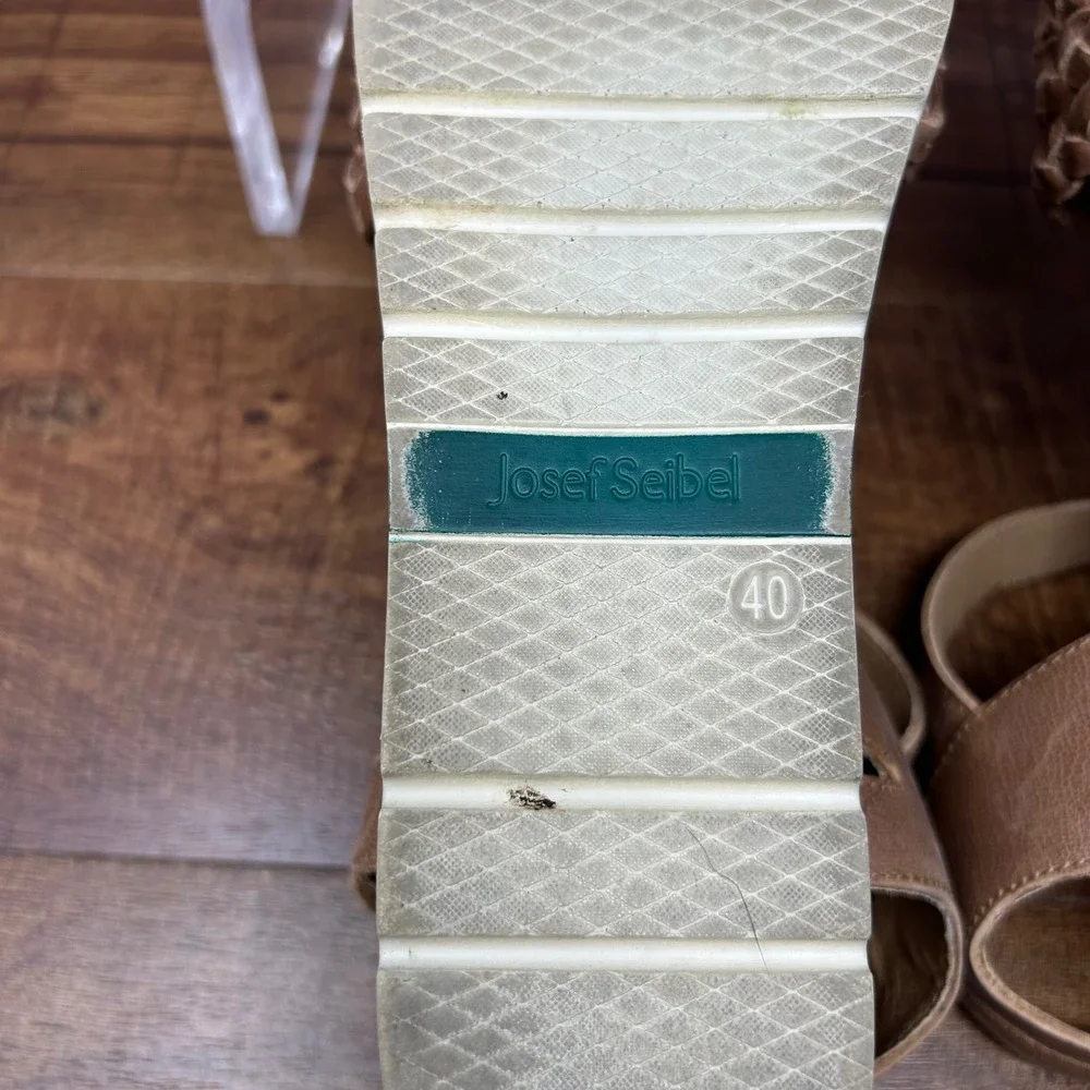 Womens‎ Josef Seibel Clea 16 Camel Woven Platform Sandal size EU40